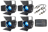 4x eLumen8 MP75 RGBW LED Fresnel Light Bundle inc. Câbles DMX et console d'éclairage